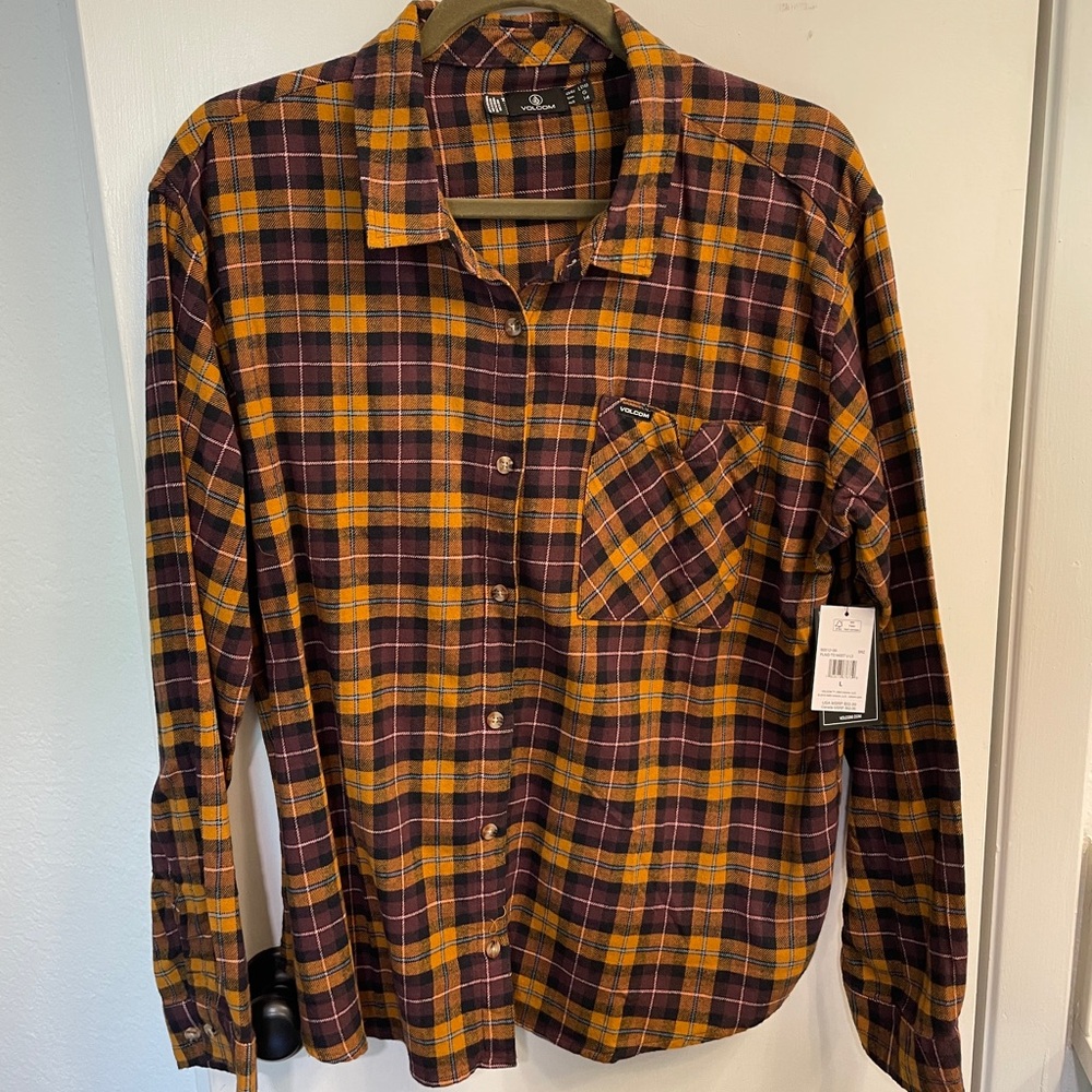 Volcom Women’s Plaid Flannel Size L